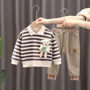 Kid's Polyester Long Sleeves Pullover Closure Casual Clothes