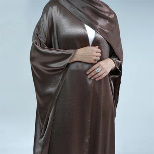 Women's Arabian V-Neck Polyester Full Sleeve Solid Pattern Abaya