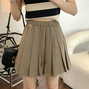 Women's Polyester High Waist Pleated Pattern Casual Wear Skirts