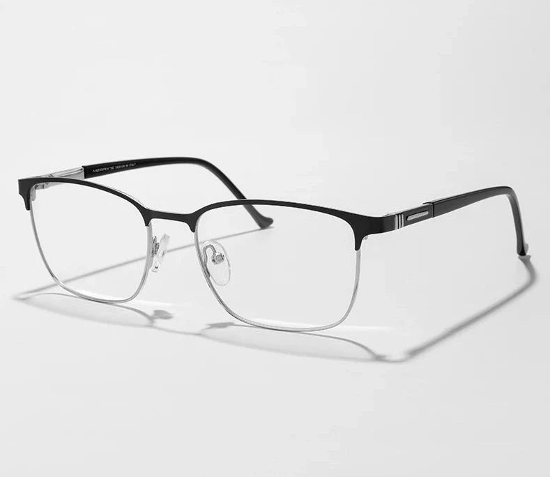 Men's Titanium Alloy Frame Full-Rim Square Shaped Trendy Glasses