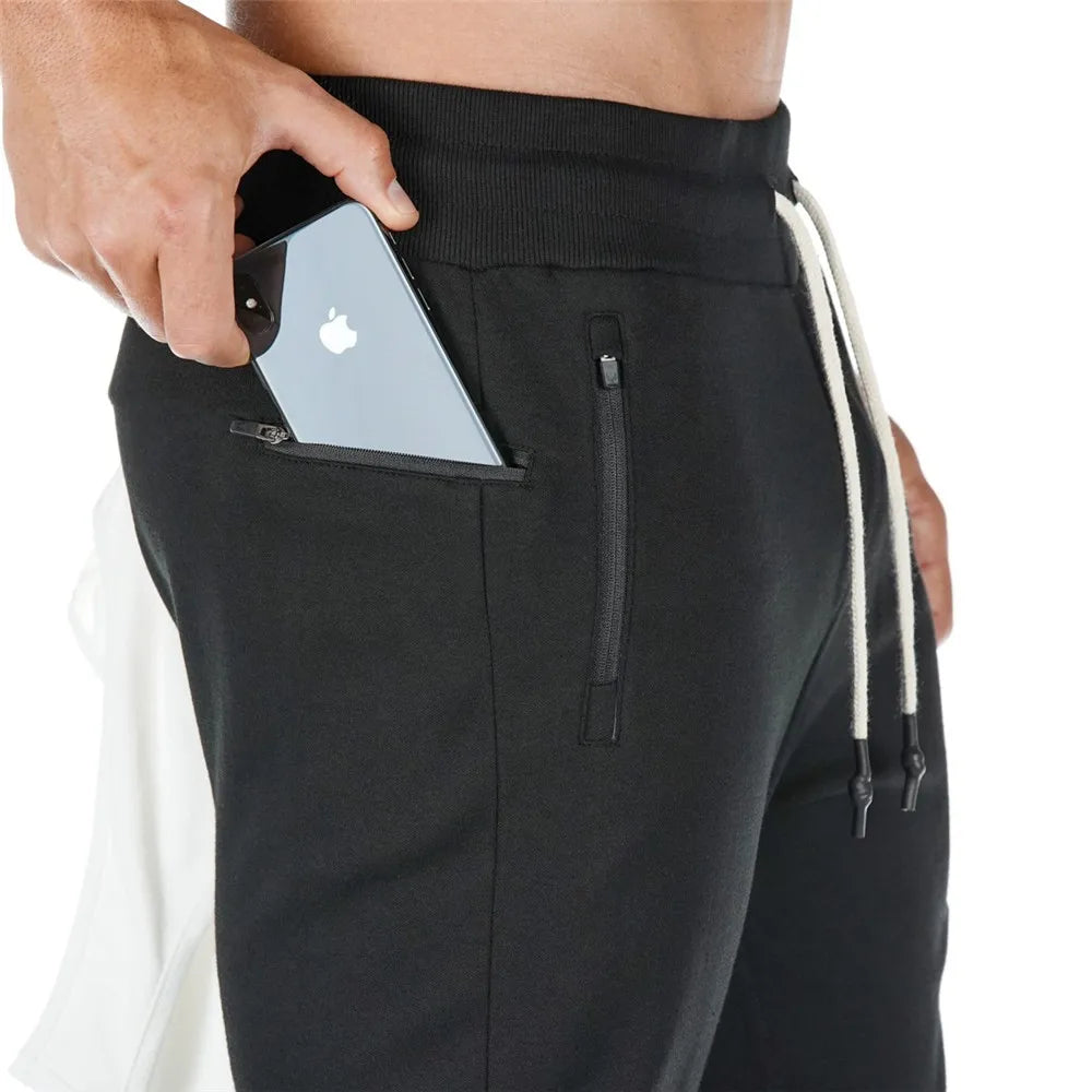 Men's Polyester Drawstring Closure Quick-Drying Gymwear Trousers