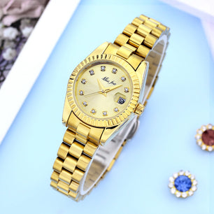 Women's Stainless Steel Round Shaped Waterproof Quartz Watch