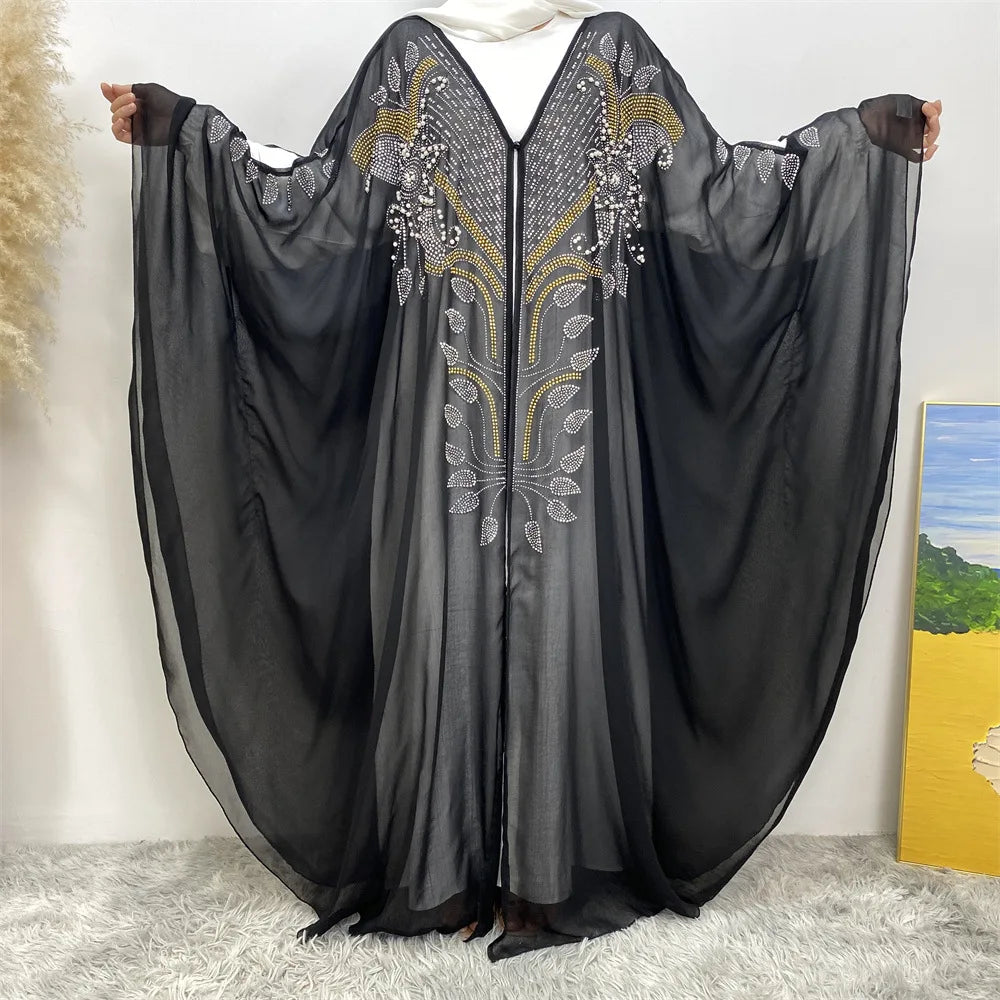 Women's Arabian Polyester Full Sleeve Embroidery Casual Abaya