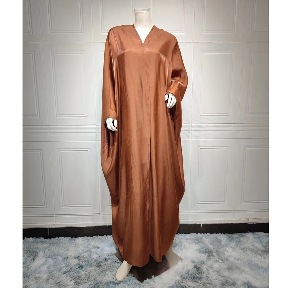 Women's Arabian V-Neck Polyester Full Sleeves Sequined Abaya