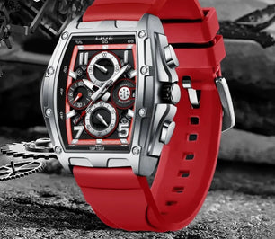 Men's Stainless Steel Buckle Clasp Waterproof Quartz Watches