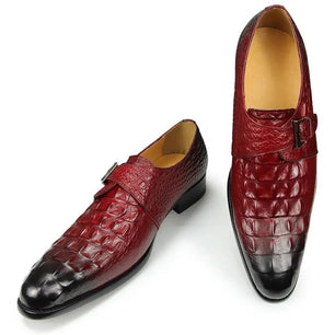 Men's Genuine Leather Pointed Toe Lace-up Closure Formal Shoes