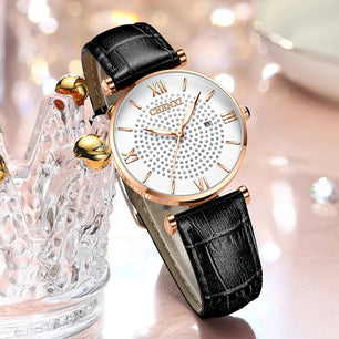 Women's Stainless Steel Round Shaped Waterproof Luxury Watch