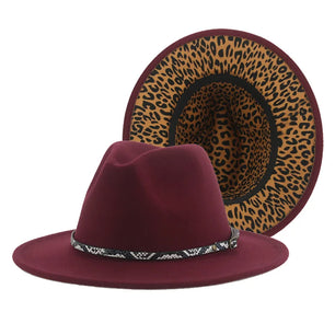 Women's Polyester Leopard Pattern Trendy Sun Protection Brim Hat