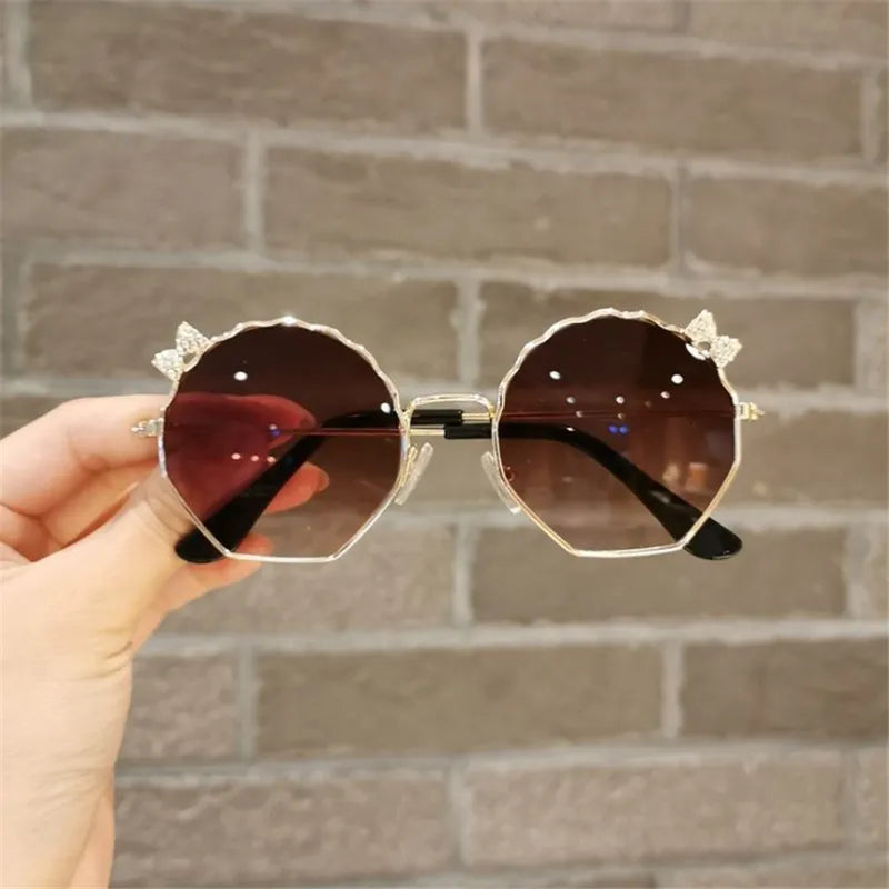 Kid's Alloy Frame Acrylic Lens Anti-UV Round Shaped Sunglasses