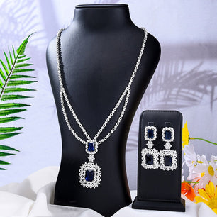 Women's Copper Cubic Zirconia Wedding Geometric Jewelry Set