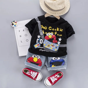 Kid's Boys Cotton Short Sleeves Printed Pattern Casual Clothes