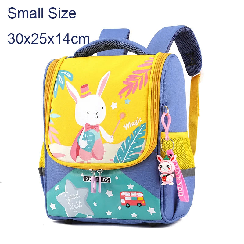 Kid's Nylon Zipper Closure Cartoon Pattern Trendy School Backpack