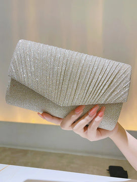 Women's Polyester Hasp Closure Sequined Classic Wedding Clutch