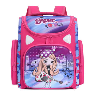 Kid's Nylon Zipper Closure Cartoon Pattern Trendy School Backpack