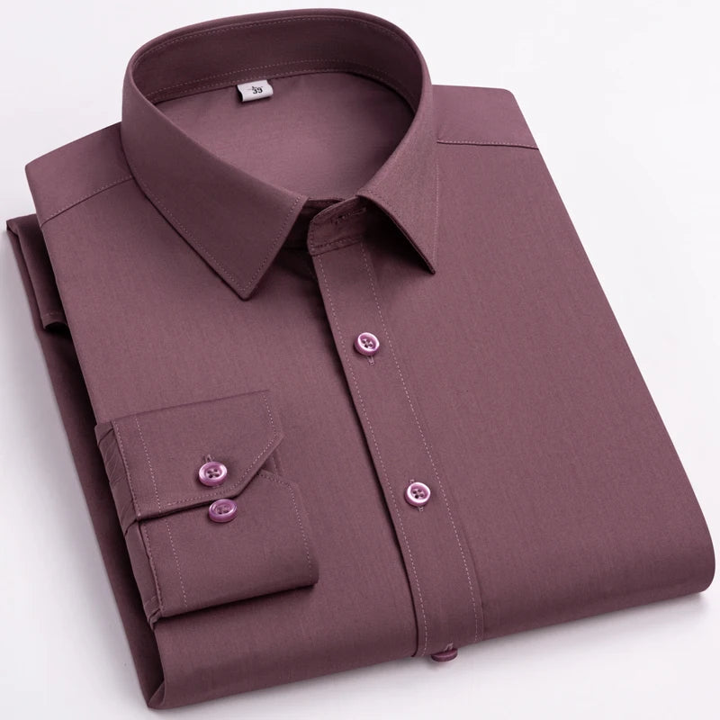 Men's Spandex Single Breasted Full Sleeve Plain Formal Shirt