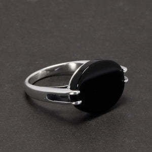 Men's 100% 925 Sterling Silver Agate Prong Setting Vintage Ring