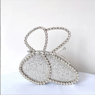 Women's Metallic Hasp Closure Rhinestone Pattern Wedding Clutch