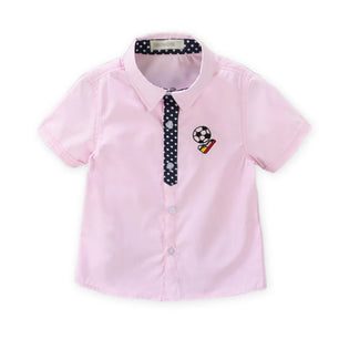 Kid's Boys Polyester Short Sleeves Solid Pattern Casual Dress