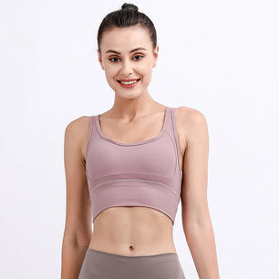 Women's Nylon Square-Neck Sleeveless Fitness Yoga Workout Top