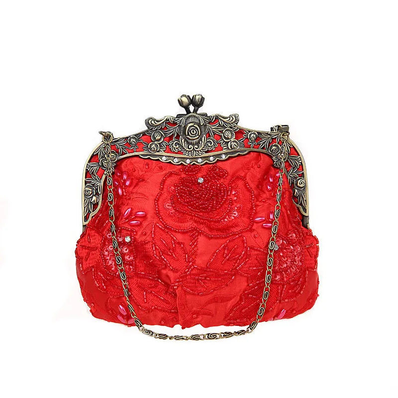 Women's Polyester Hasp Closure Sequined Pattern Shoulder Bag