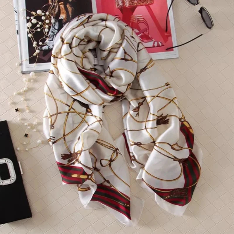 Women's Polyester Neck Wrap Printed Pattern Trendy Beach Scarves