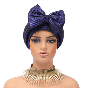 Women's Arabian Polyester Head Wrap Sequined Pattern Cap Hijabs