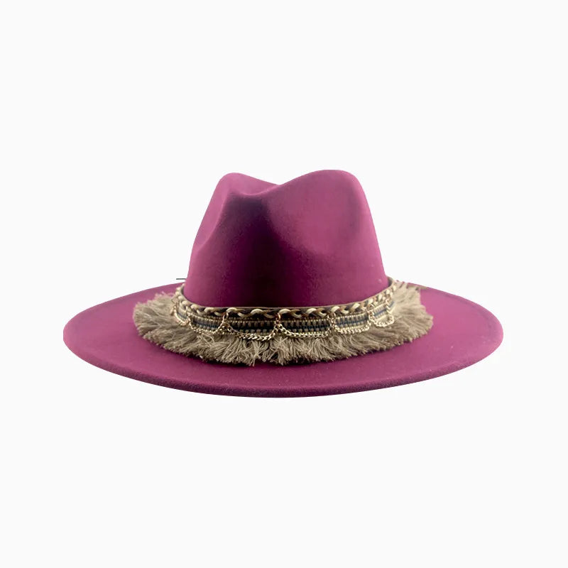 Women's Cotton Feather Pattern Luxury Glamorous Trendy Hat