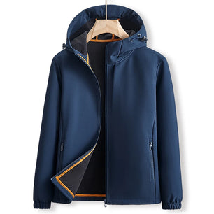 Men's Polyester Long Sleeves Zipper Closure Waterproof Jacket