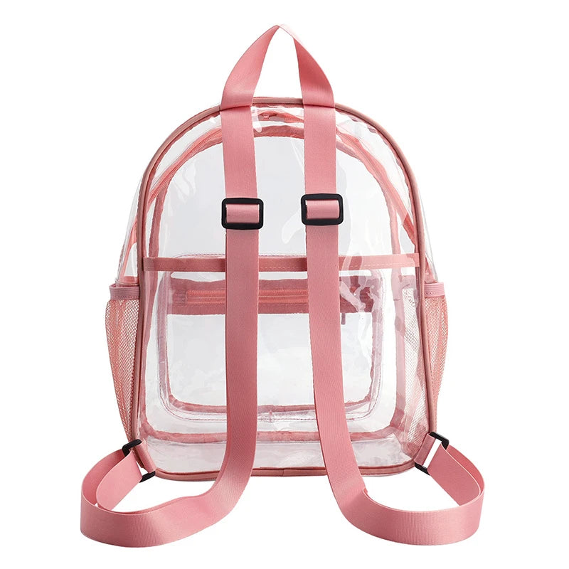 Kid's Nylon Zipper Closure Solid Pattern Trendy School Backpack