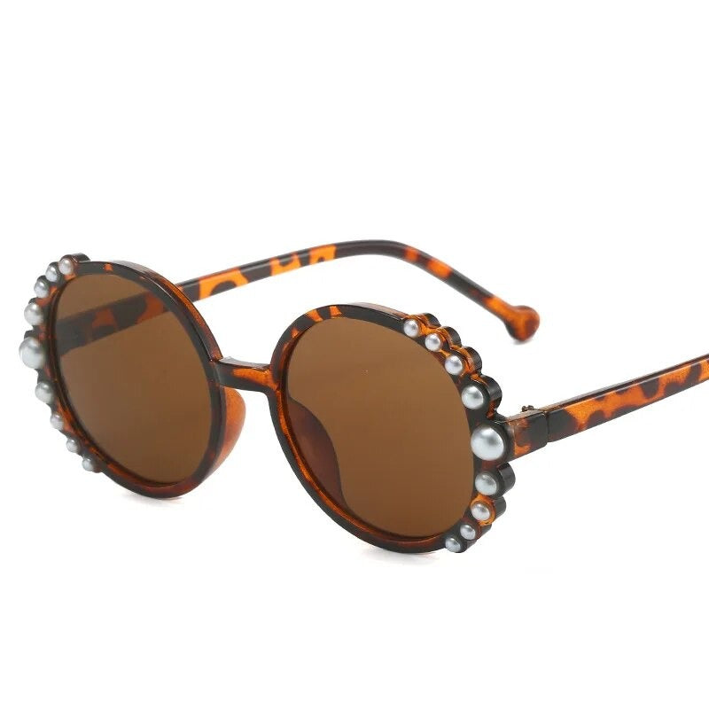 Kid's Polycarbonate Frame Round Shaped UV400 Trendy Sunglasses