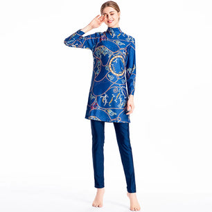 Women's Arabian Polyester Full Sleeves Modest Swimwear Dress