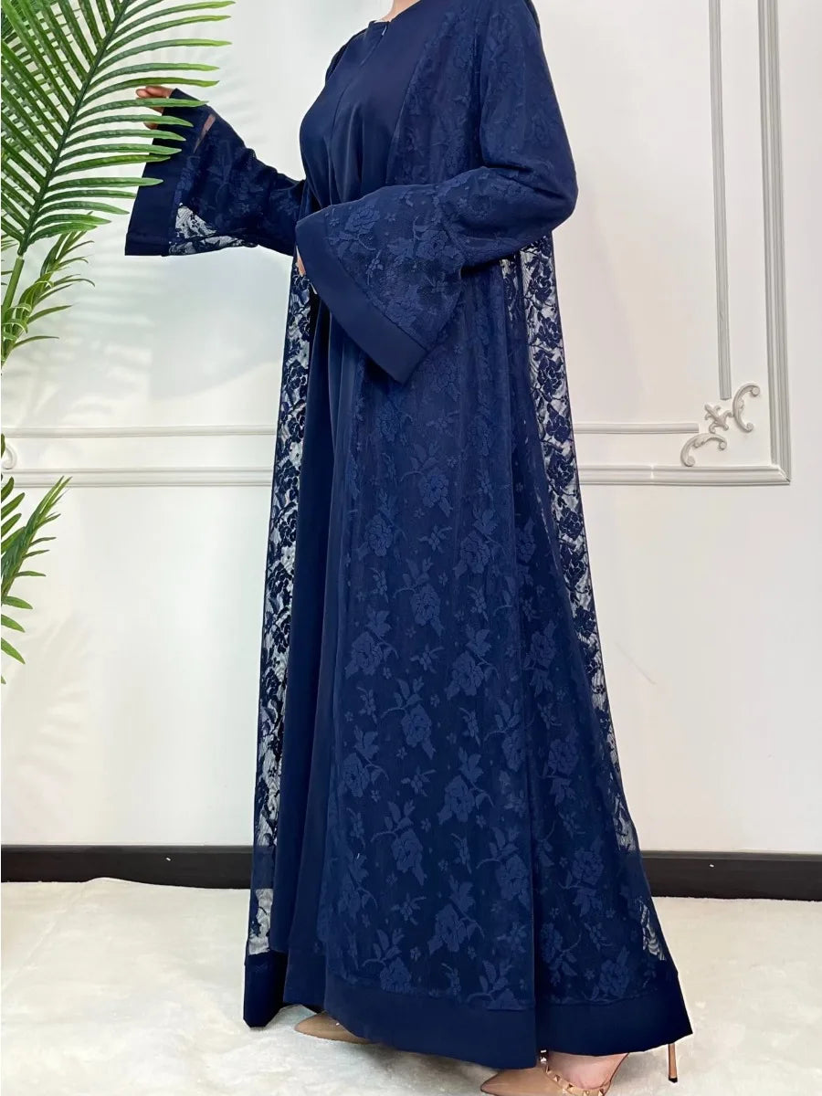 Women's Arabian Polyester Full Sleeve Embroidery Casual Dress