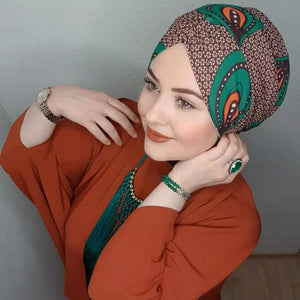 Women's Arabian Modal Headwear Printed Pattern Casual Hijabs