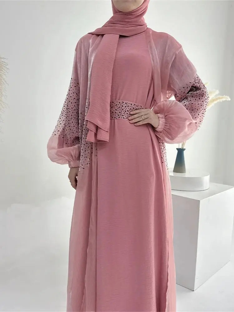 Women's Arabian Polyester Full Sleeves Printed Pattern Casual Abaya