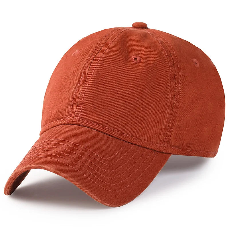 Men's Cotton Adjustable Strap Solid Pattern Casual Baseball Cap