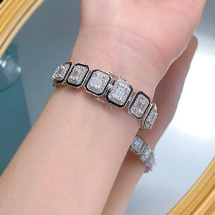 Women's 100% 925 Sterling Silver Moissanite Trendy Bracelets