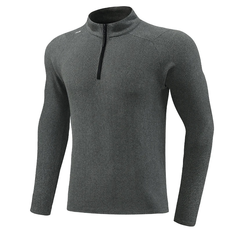 Men's Polyester Long Sleeve Breathable Gym Solid Pattern Shirt