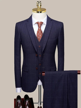 Men's Viscose Notched Long Sleeve Single Breasted Blazers Set