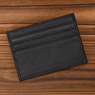 Men's Genuine Leather Solid Pattern Card Holder Trendy Wallets