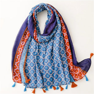 Women's Silk Head Wrap Printed Pattern Trendy Beach Scarves