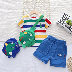 Kid's Polyester Short Sleeves Pullover Closure Casual Clothes