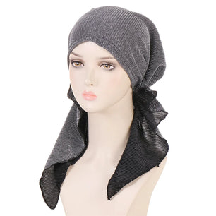 Women's Arabian Polyester Headwear Solid Pattern Casual Hijabs