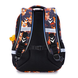 Kid's Nylon Zipper Closure Animal Pattern Trendy School Backpack