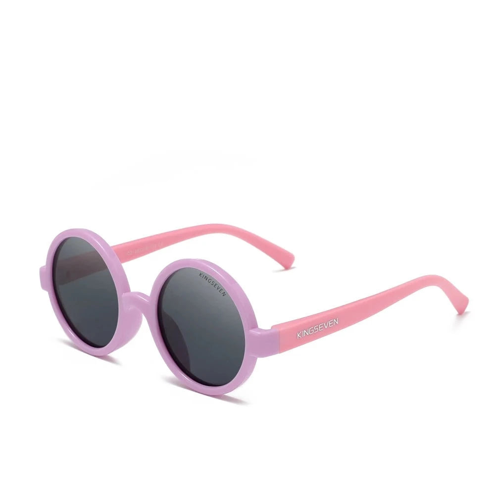 Kid's Polycarbonate Frame Round Shaped UV400 Sunglasses