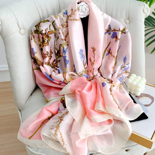 Women's Silk Neck Wrap Printed Pattern Trendy Beach Scarves