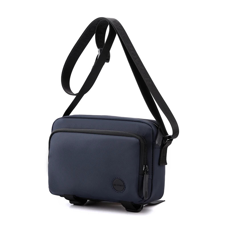 Men's Nylon Zipper Closure Silt Pocket Messenger Shoulder Bag