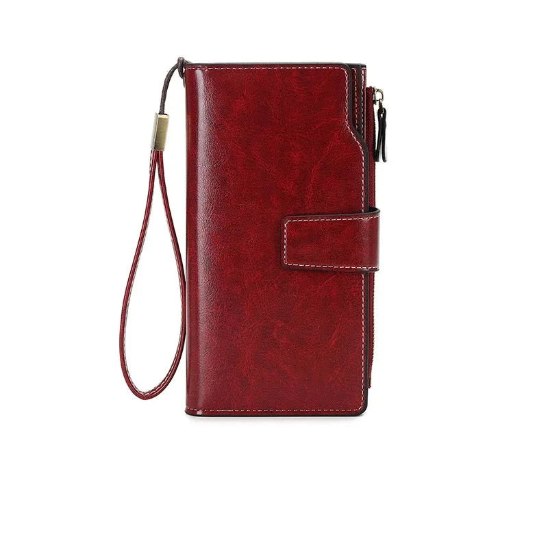 Men's PU Leather Card Holder Large Capacity Solid Pattern Wallets