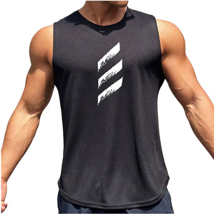 Men's Polyester Sleeveless Pullover Closure Sportswear T-Shirt