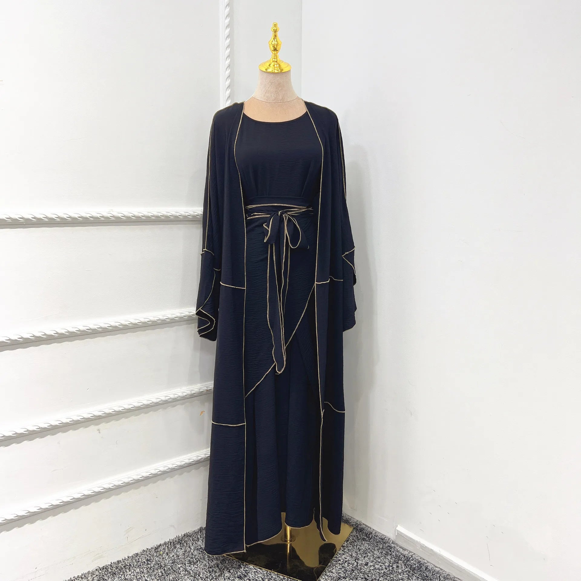 Women's Arabian Polyester Full Sleeve Solid Pattern Casual Abaya