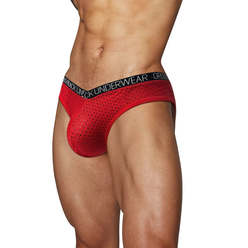 Men's Cotton Elastic Waist Closure Breathable Underpants Brief